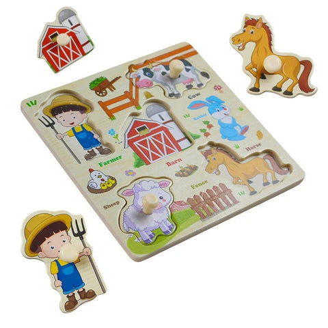 Peg Puzzle Board Wooden for Toddlers #2021