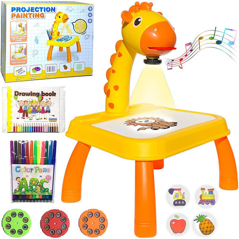 '3-in-1 Giraffe LED Projector Drawing Table for Kids