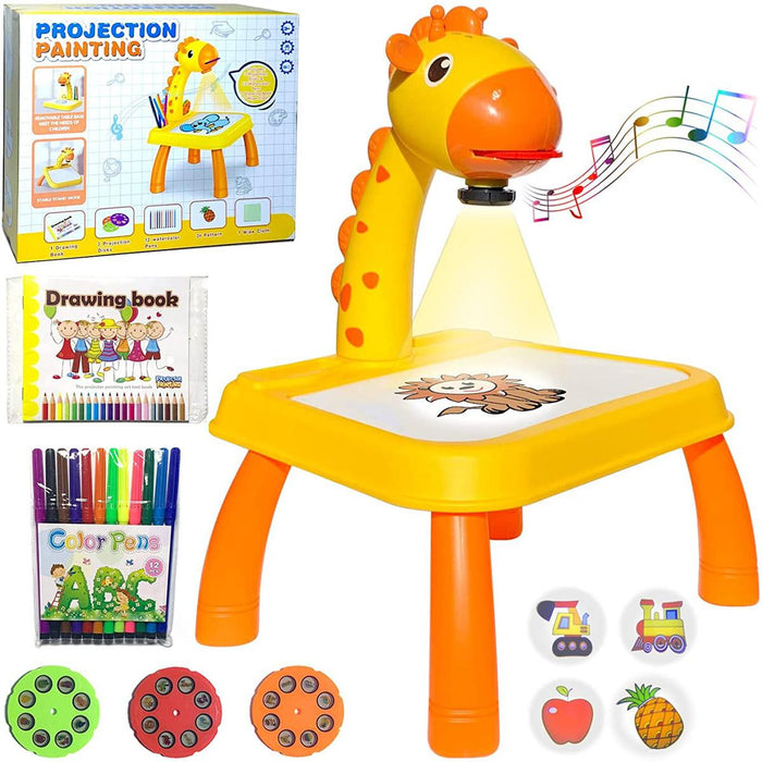 '3-in-1 Giraffe LED Projector Drawing Table for Kids