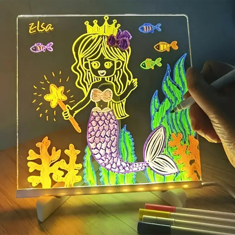 Acrylic LED Board With Colorful Night Light & 7 Neon Pens