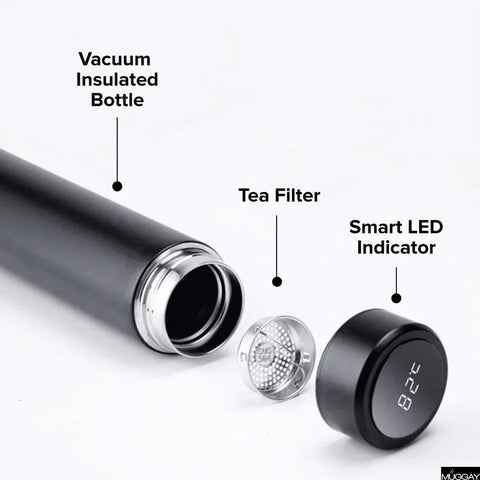 'Temperature Display Vacuum Insulated Water Bottle