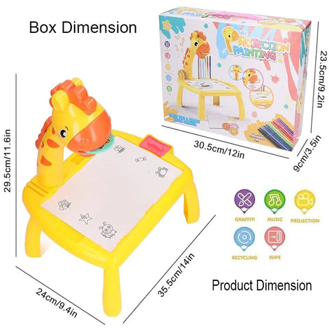 '3-in-1 Giraffe LED Projector Drawing Table for Kids