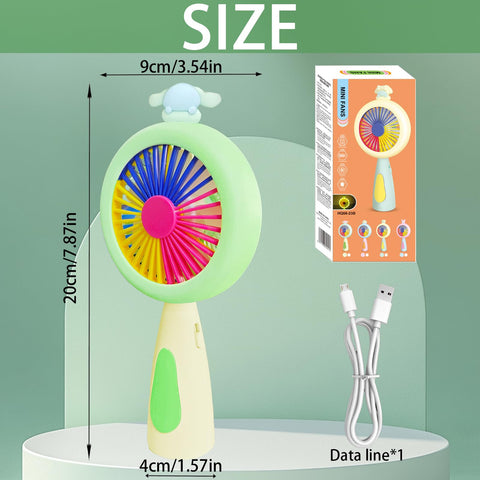 ''Portable Chargeable Hand Held Fan With Ring Light