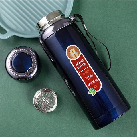 'Stainless Steel Vacuum Flask 316 Grade 1000ml – Sports Water Bottle 1 litre – Hot and Cold Thermos