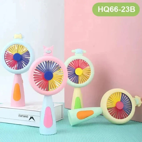 ''Portable Chargeable Hand Held Fan With Ring Light