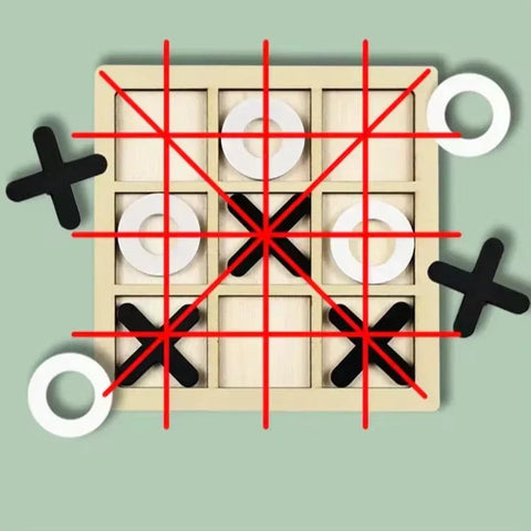 Wooden Tic-Tac-Toe Board Game Medium Size – Classic XO Table Game Toy