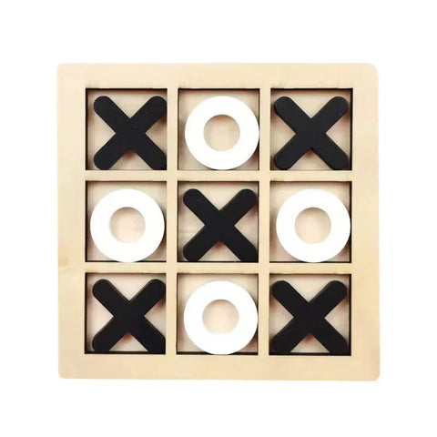 Wooden Tic-Tac-Toe Board Game Medium Size – Classic XO Table Game Toy