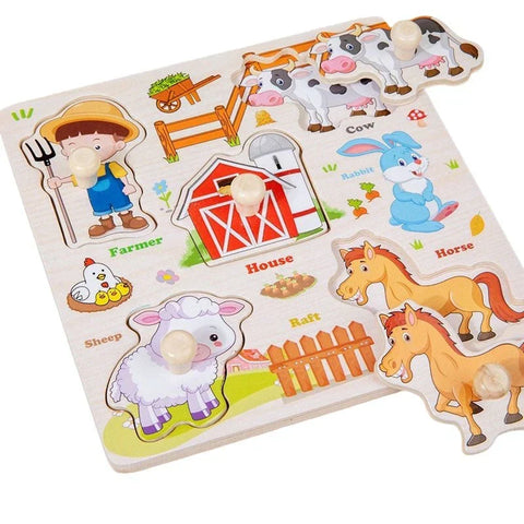 Peg Puzzle Board Wooden for Toddlers #2021