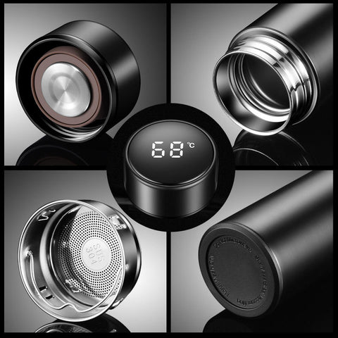 'Temperature Display Vacuum Insulated Water Bottle