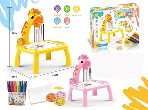 '3-in-1 Giraffe LED Projector Drawing Table for Kids