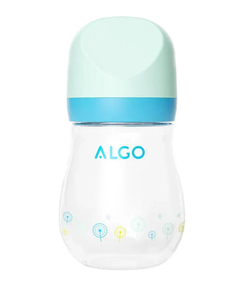 ALGO Baby Glass Feeding Bottle 200ml – Safe & Stylish with Purple Lid