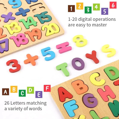 Wooden Puzzles for Kids | Capital ABC ,123,Shapes Board