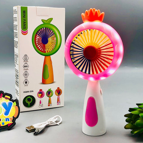 ''Portable Chargeable Hand Held Fan With Ring Light