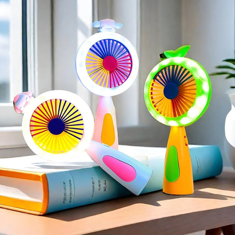 ''Portable Chargeable Hand Held Fan With Ring Light