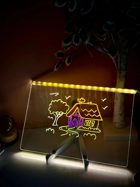 Acrylic LED Board With Colorful Night Light & 7 Neon Pens