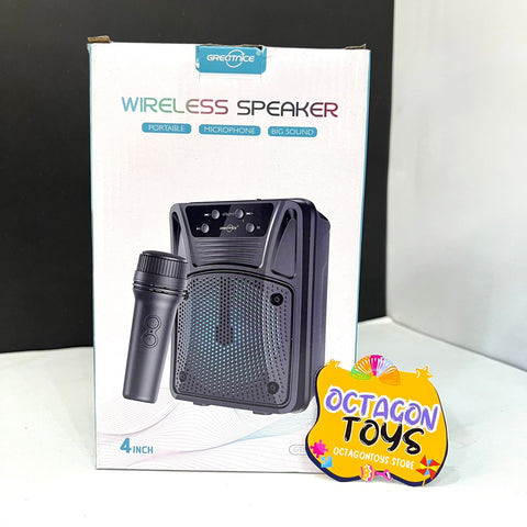 '''Portable Wireless Speaker with Lights 4 Inch Big Size