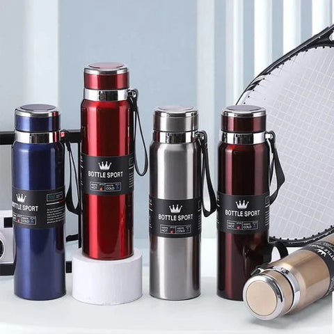 'Insulated Water Bottle, 1 Litre Stainless Steel Water Bottle for 12 Hours Hot & Cold