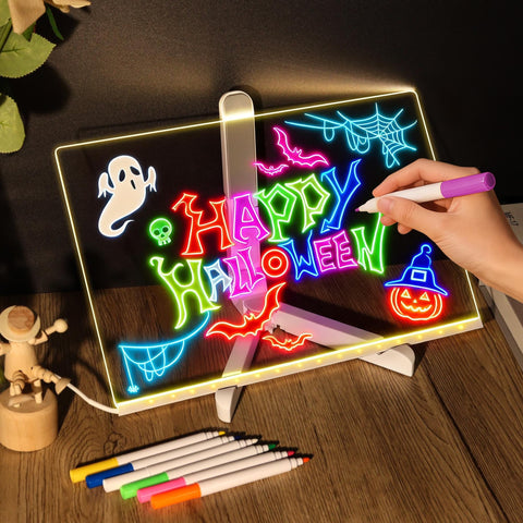 Acrylic LED Board With Colorful Night Light & 7 Neon Pens