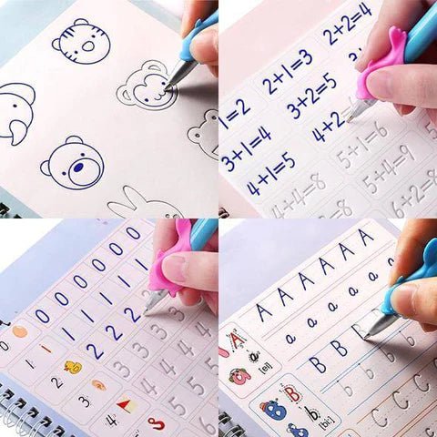 Magic Auto-Disappearing Hand Writing Books Set (Pack of 4) With 10 Gel Pens
