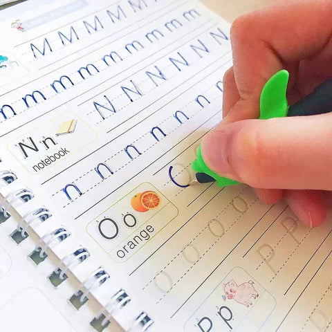 Magic Auto-Disappearing Hand Writing Books Set (Pack of 4) With 10 Gel Pens