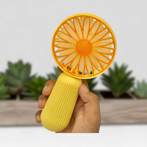 ''Sun Flower Chargeable Hand Fan With Led Light